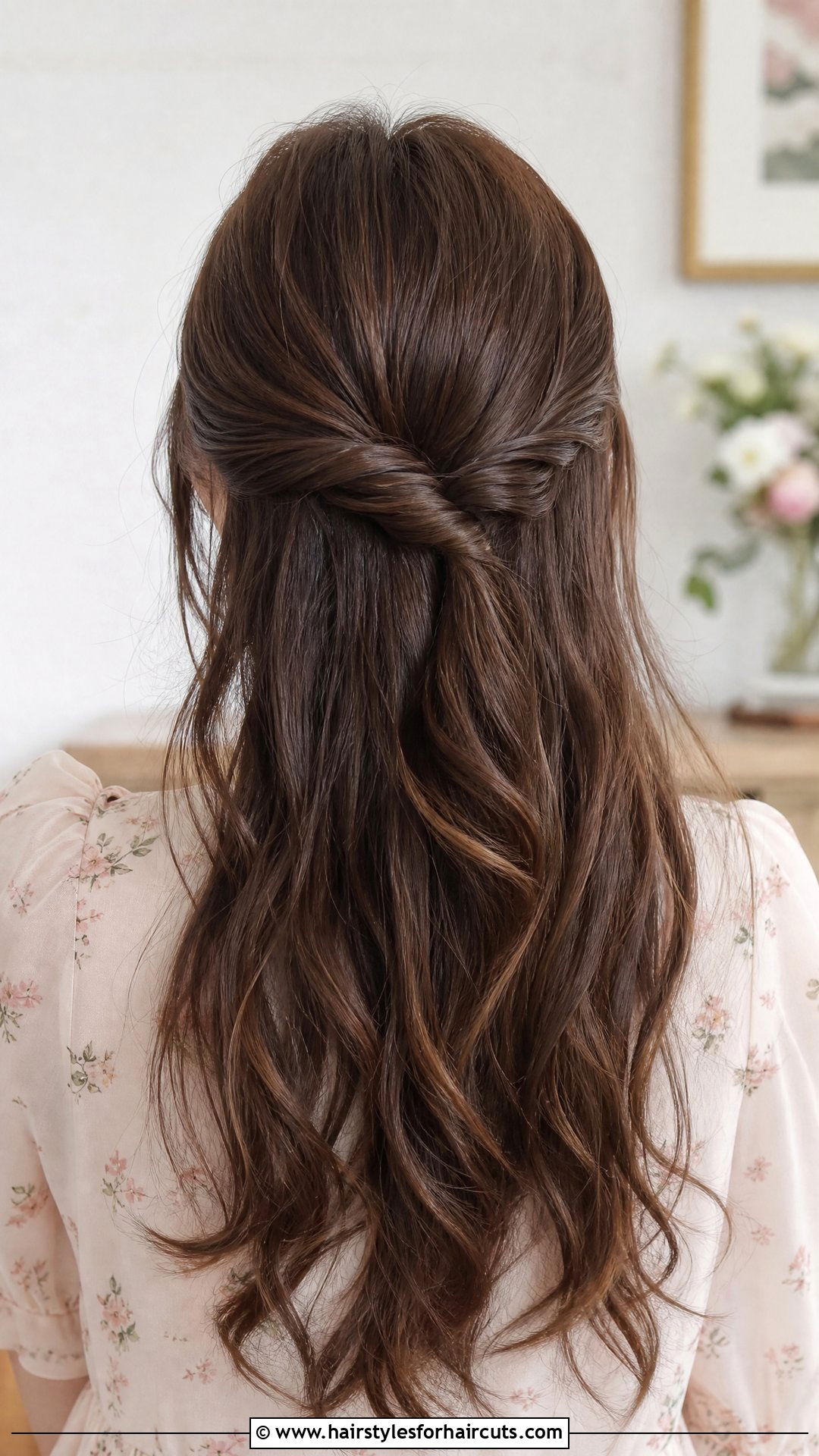 Twisted Half Up Hairstyle - 25 romantic date night hairstyles for long hair - 25 romantic date night hairstyles for long hair