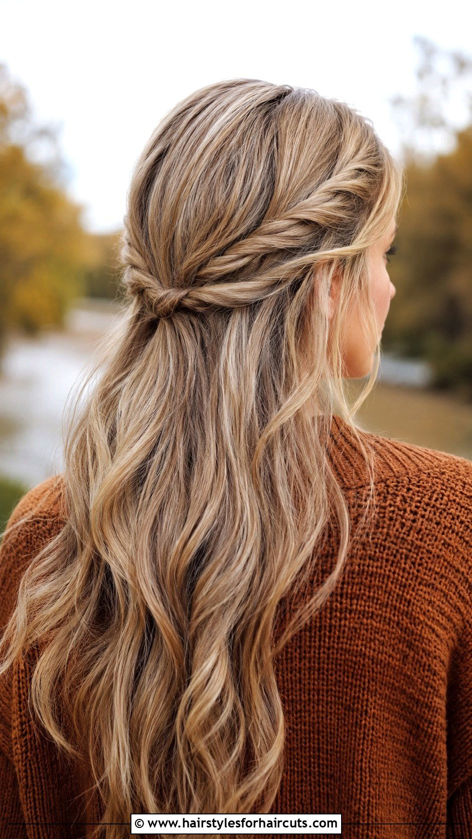Twisted Half Up Hairstyle For Long Hair - 25 easy hairstyles for long hair - 25 easy hairstyles for long hair