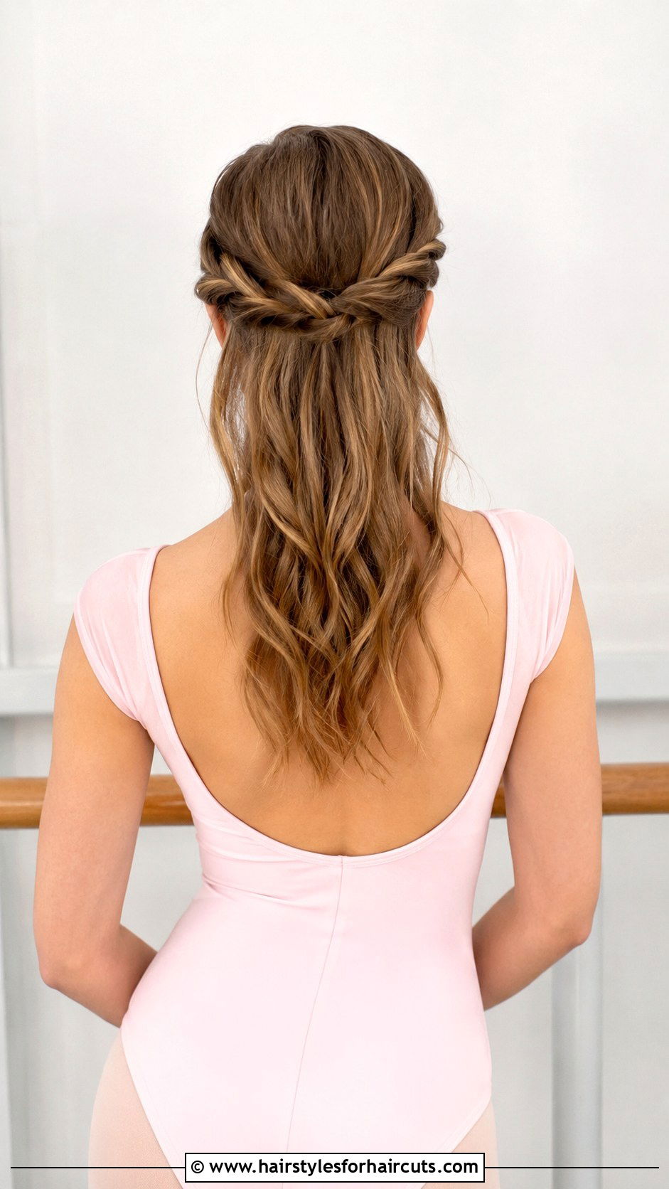 Twisted Half Up Half Down Ballet Hair - 25 ballet hairstyles for short hair - 25 ballet hairstyles for short hair