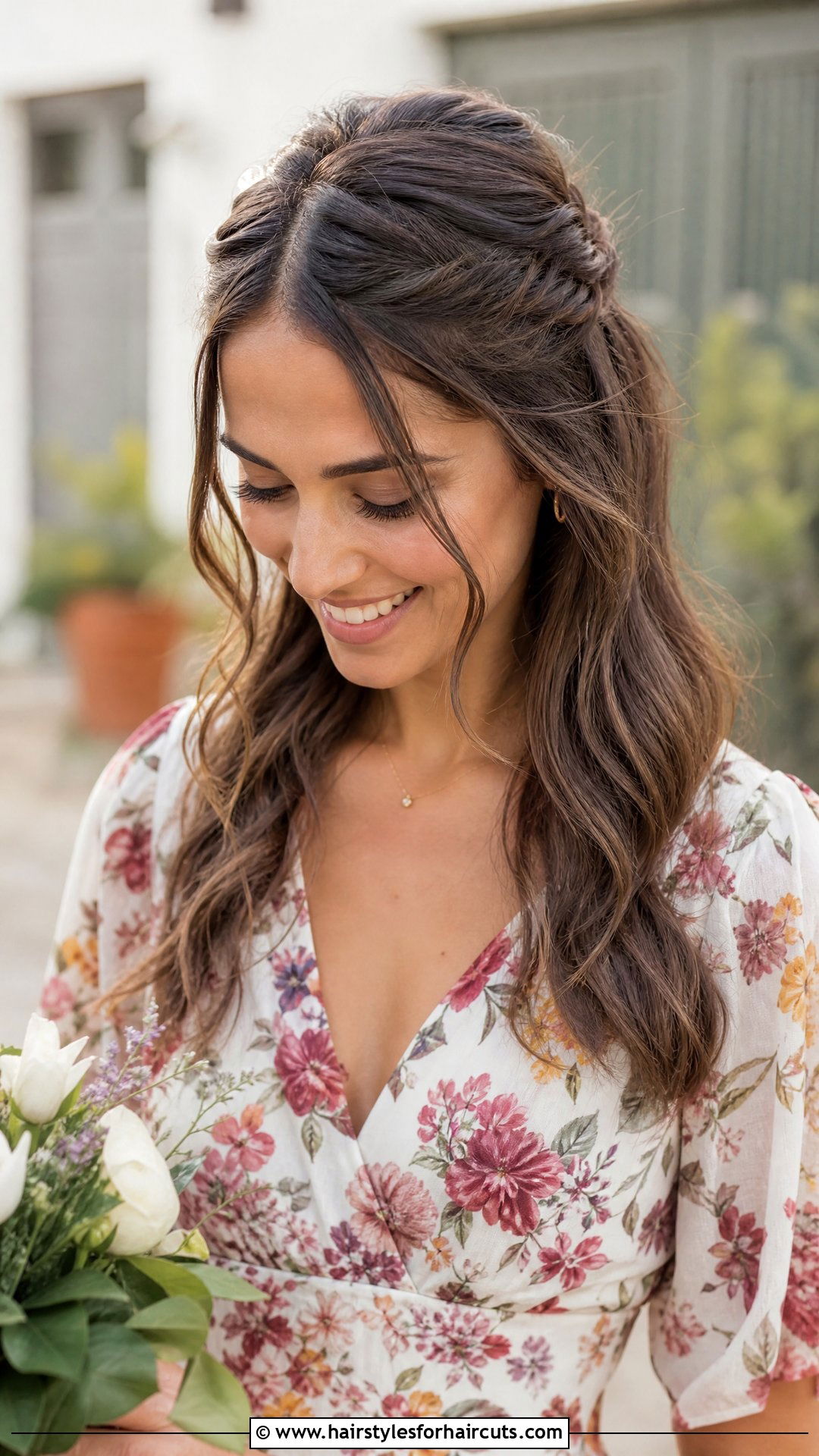 Twisted Half Up Half Down Hair - 25 holiday hairstyles - 25 holiday hairstyles