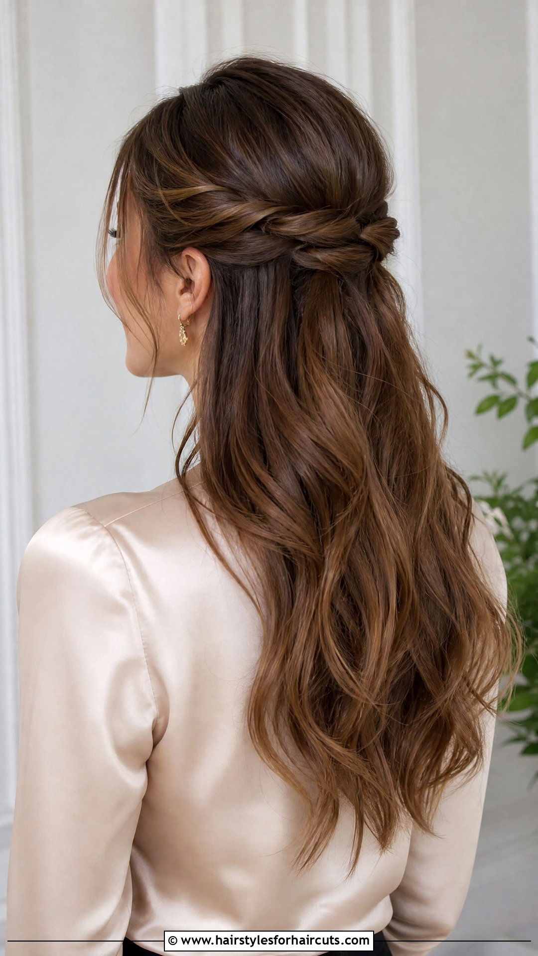 Twisted Half Up Half Down Hair - 25 5 minute hairstyles for long hair - 25 5 minute hairstyles for long hair