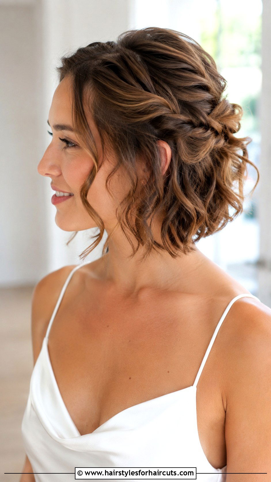 Twisted Half Up Short Wedding Hair - 25 boho wedding hairstyles for short hair - 25 boho wedding hairstyles for short hair
