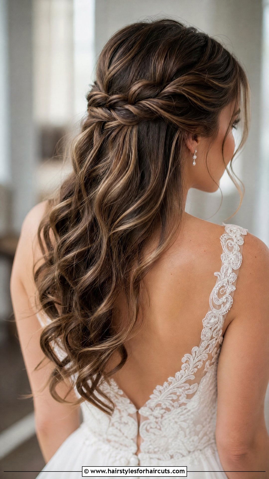 Twisted Half Up Wedding Hair - 25 wedding hairstyles for medium hair - 25 wedding hairstyles for medium hair