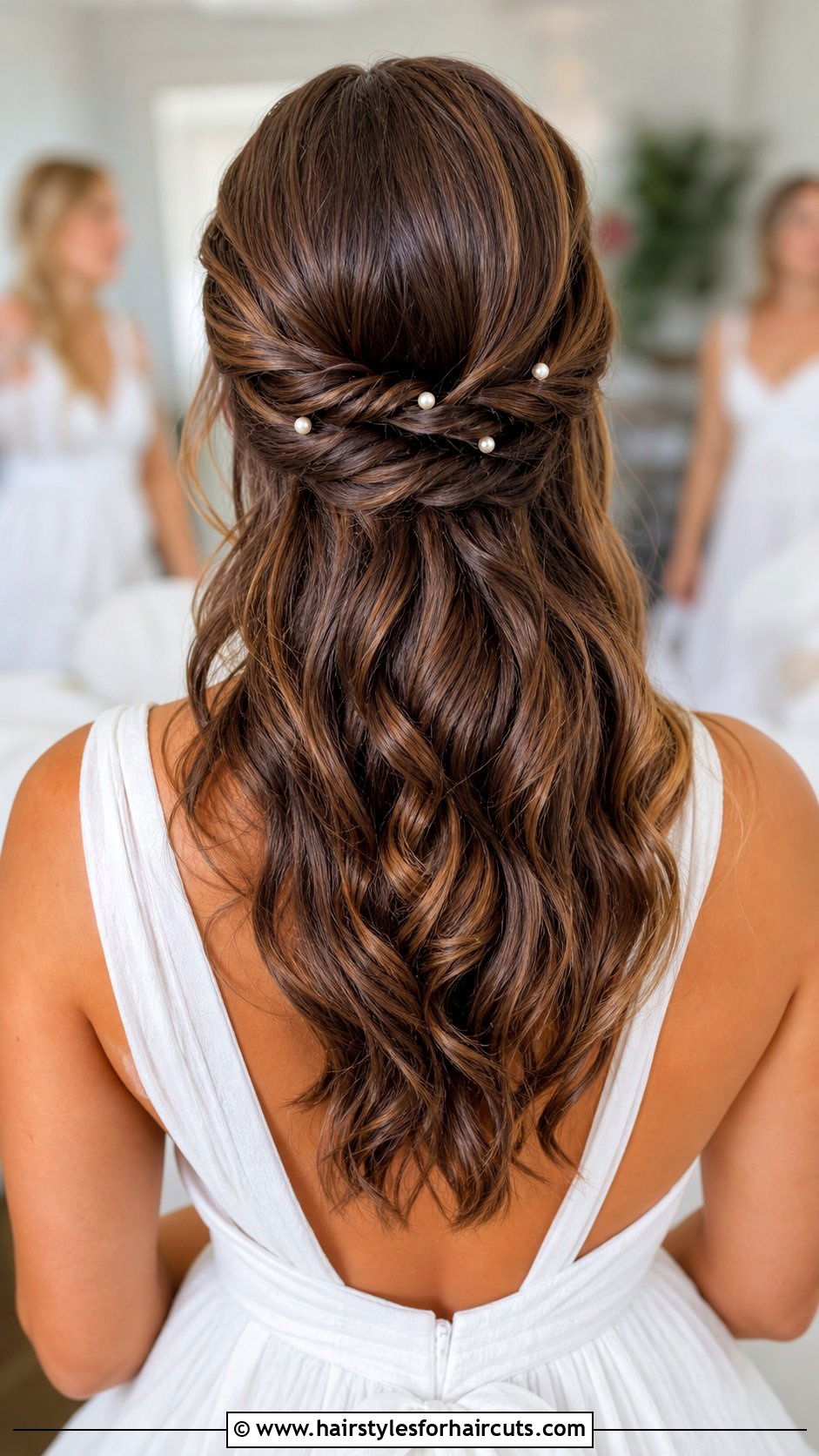 Twisted Half Up Wedding Hairstyle - 25 summer wedding hairstyles - 25 summer wedding hairstyles
