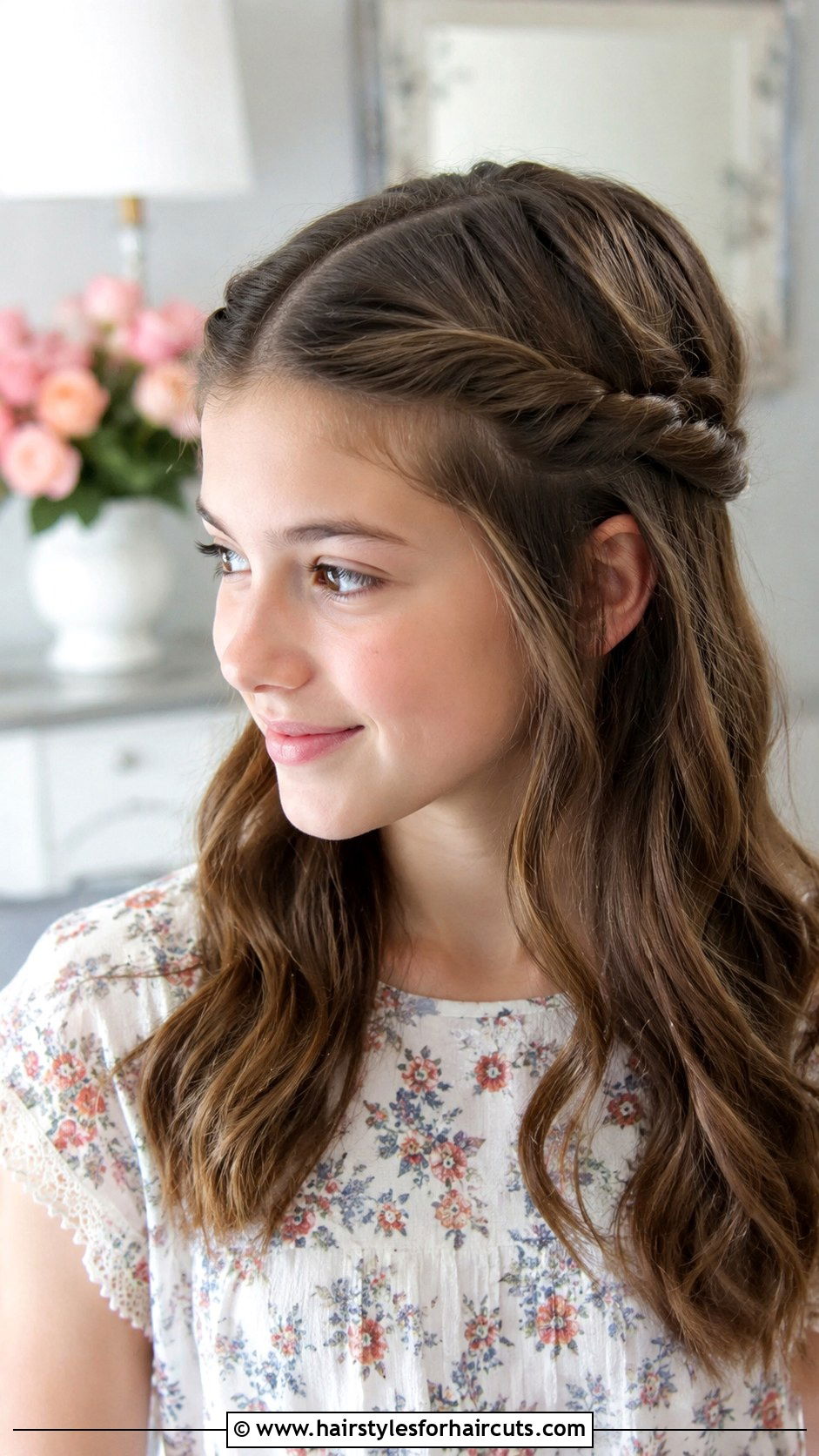 Twisted Half Updo - 25 cute teen hairstyles - 25 cute teen hairstyles