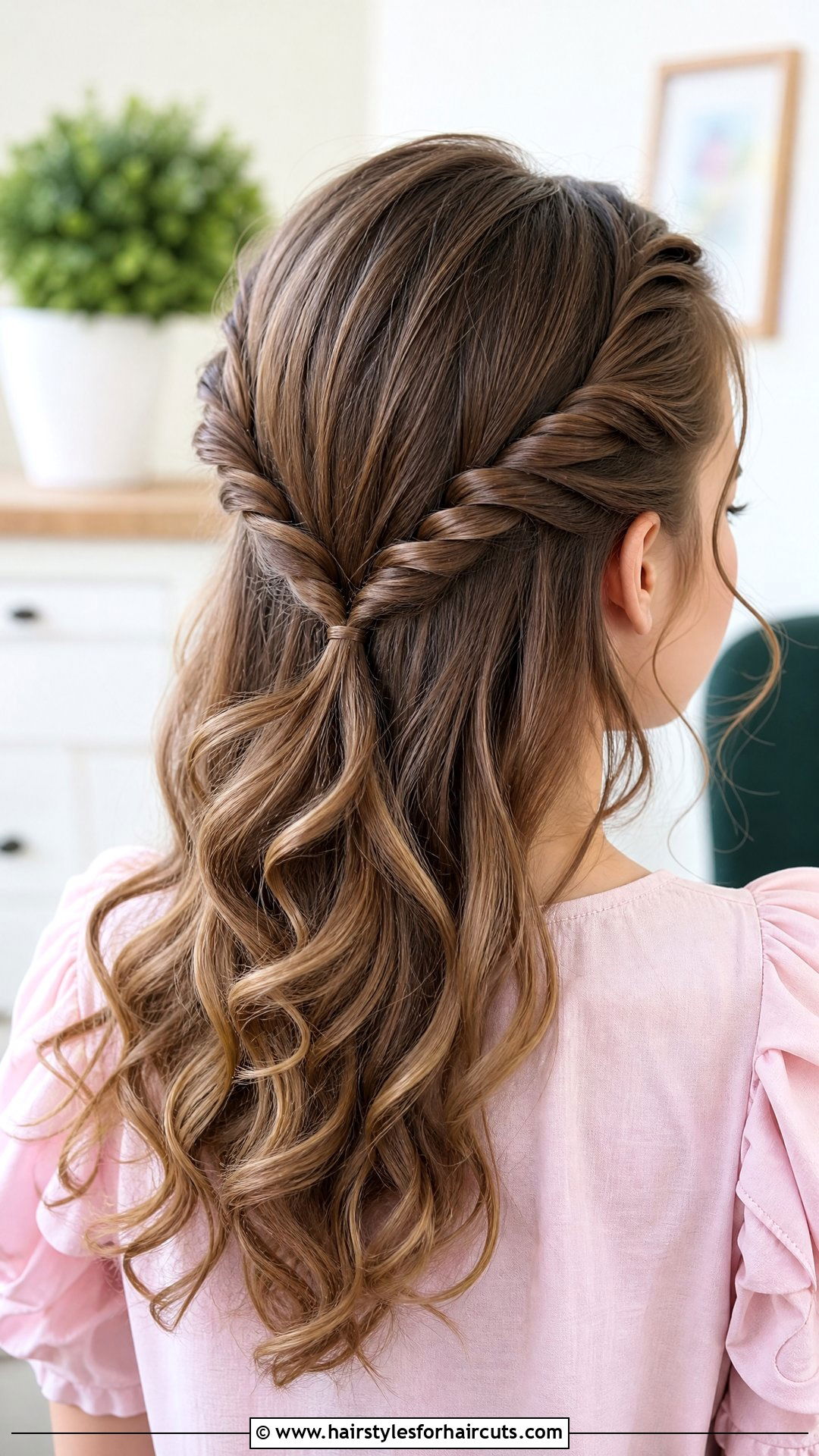 Twisted Half Updo - 25 first day of school hairstyles - 25 first day of school hairstyles