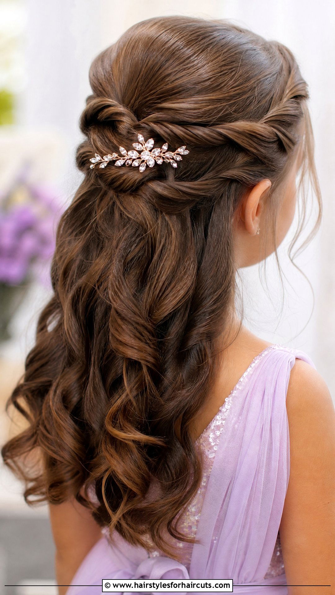 Twisted Half Updo - 25 first communion hairstyles - 25 first communion hairstyles