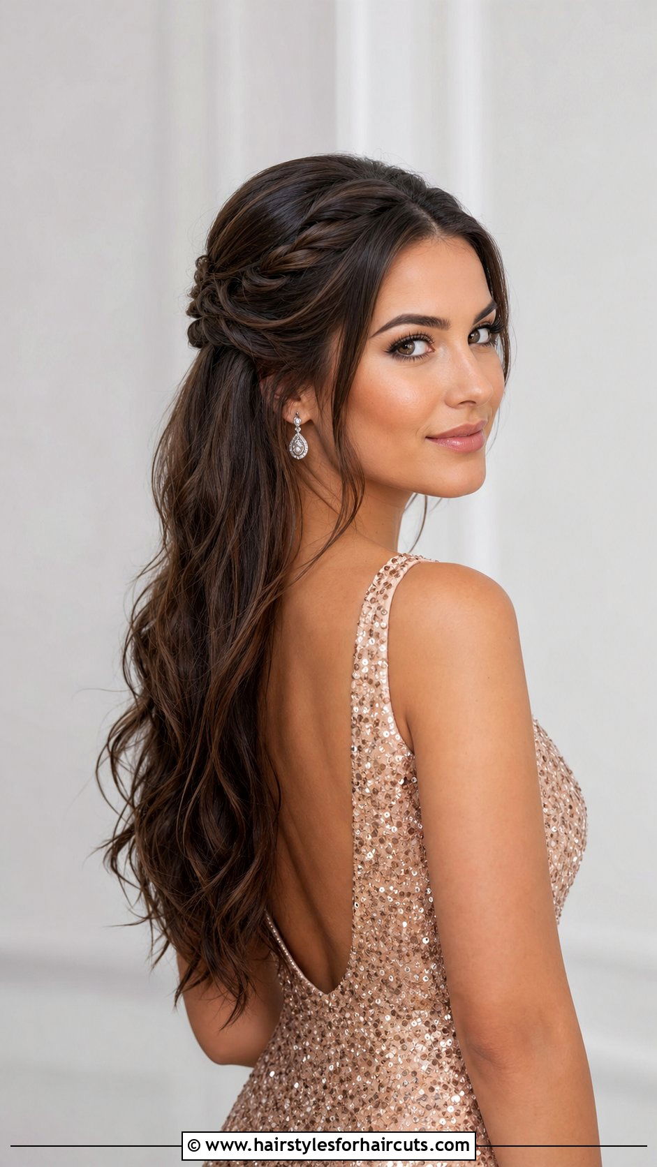Twisted Half Updo - 25 formal hairstyles for shoulder length hair - 25 formal hairstyles for shoulder length hair