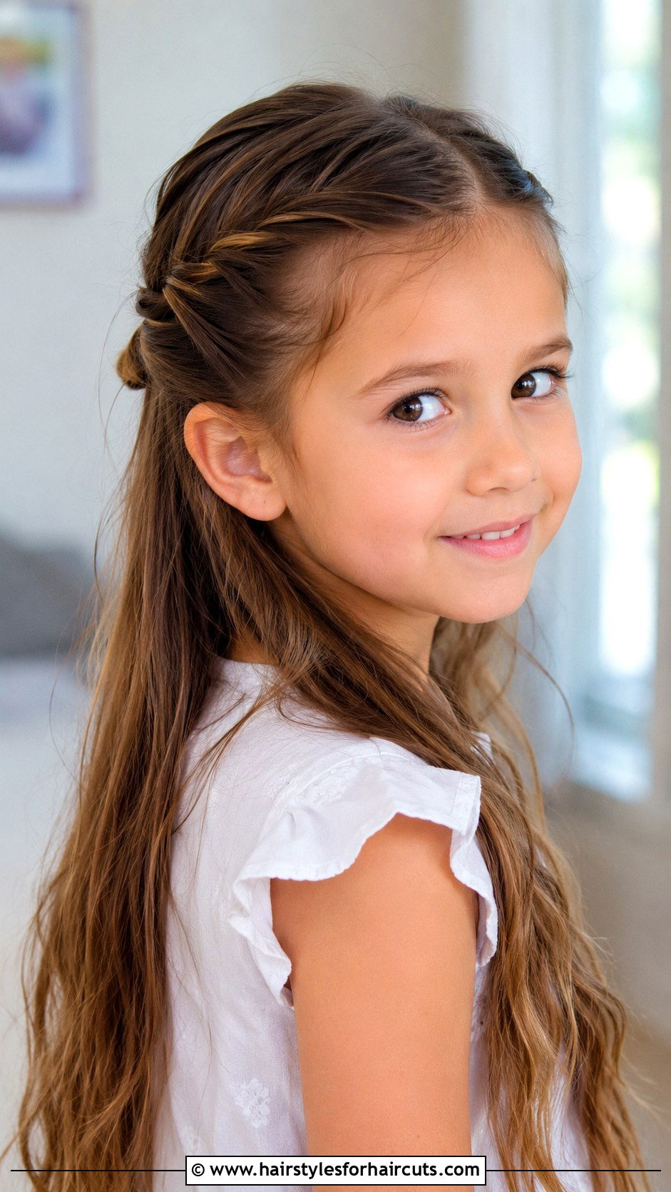 Twisted Half Updo - 25 kids girls hairstyles - 25 kids girls hairstyles