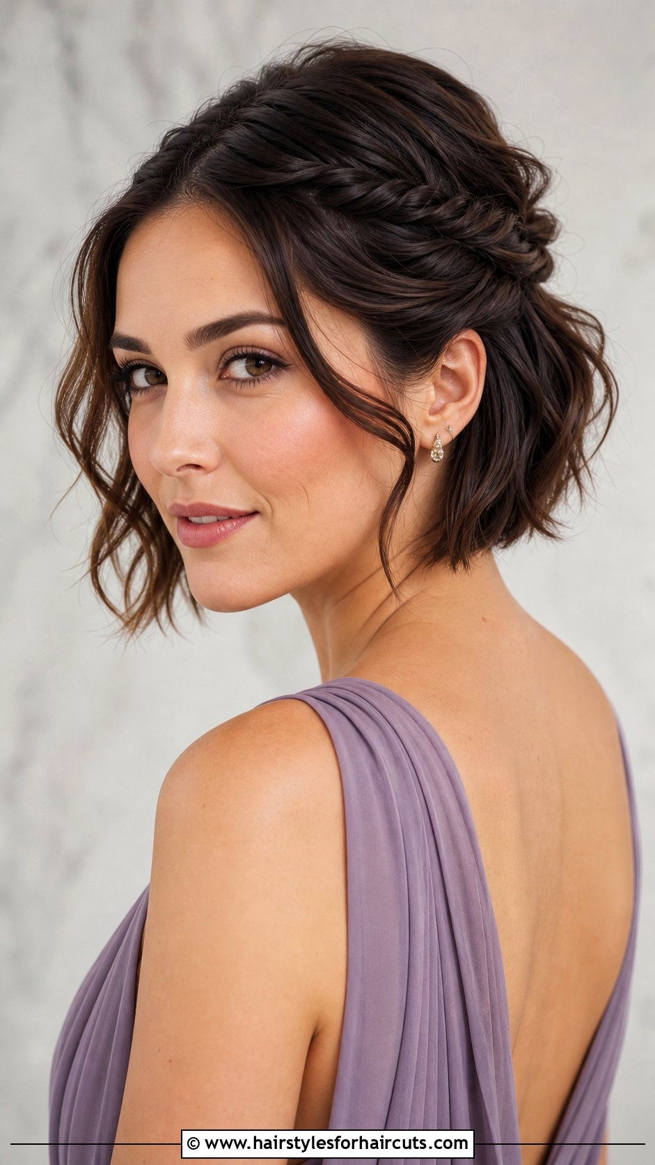 Twisted Half Updo For Short Wavy Hair - 25 wedding hairstyles for short wavy hair - 25 wedding hairstyles for short wavy hair
