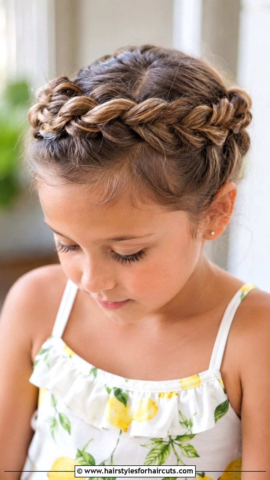 Twisted Halo Braid - 25 easy hairstyles for kids with long hair - 25 easy hairstyles for kids with long hair