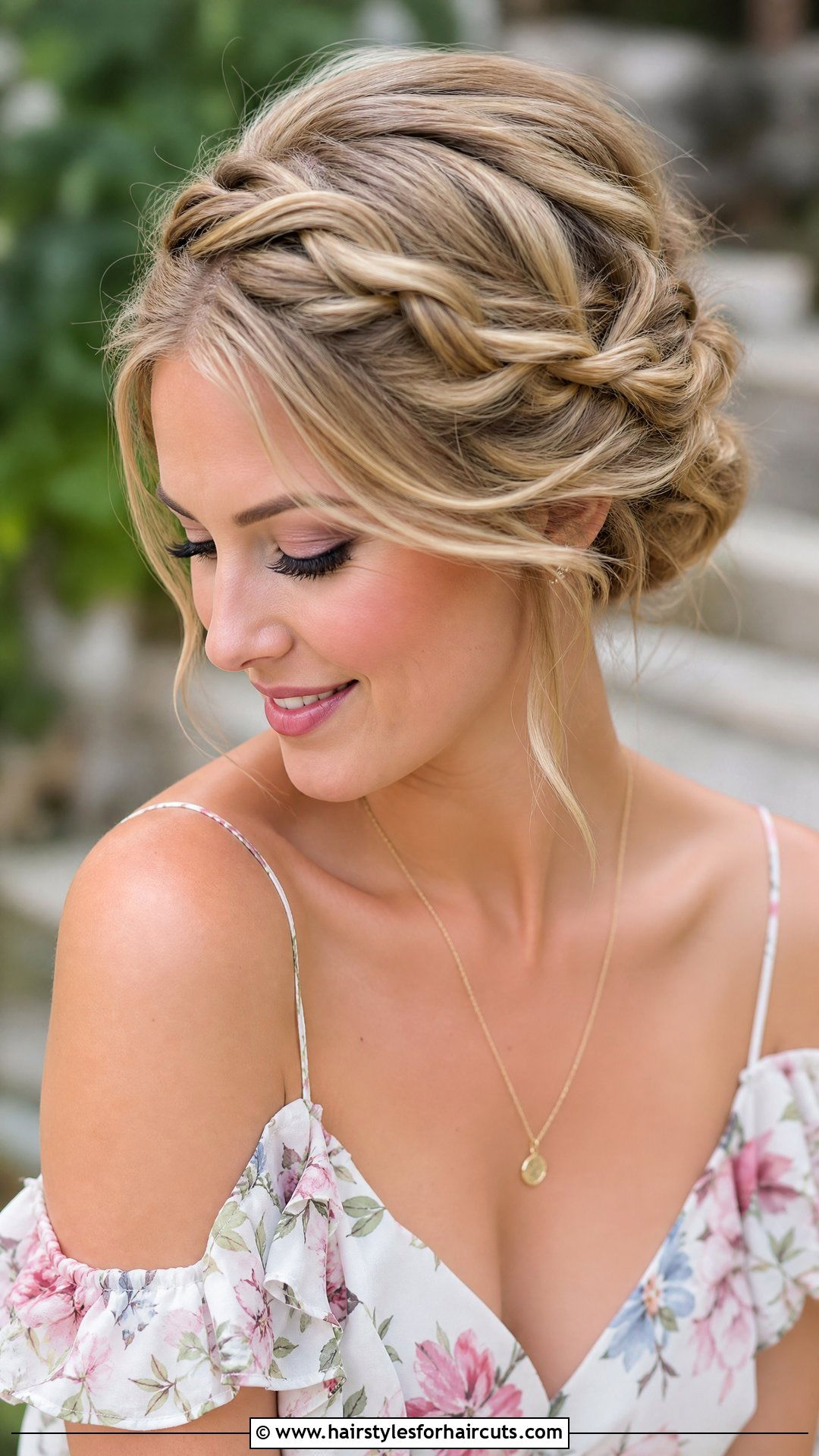 Twisted Halo Updo - 25 hairstyles for hot weather - 25 hairstyles for hot weather