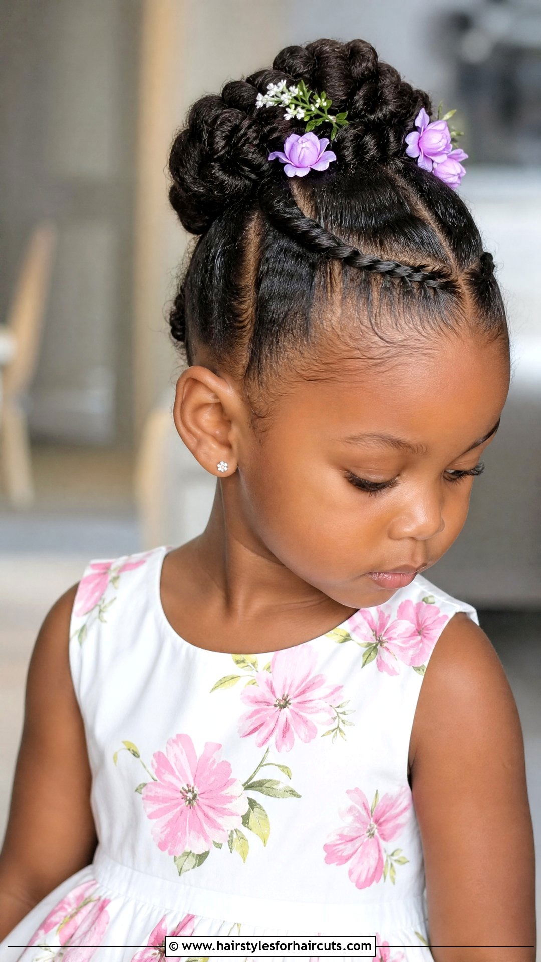 Twisted Halo Updo For Little Girls - 25 flower girl hairstyles for black hair - 25 flower girl hairstyles for black hair