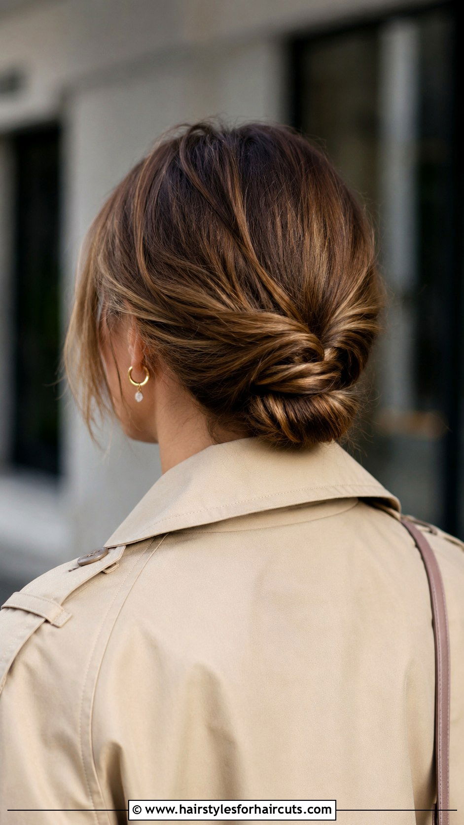 Twisted Low Bun Hairstyle - 25 cute easy hairstyles for straight hair - 25 cute easy hairstyles for straight hair