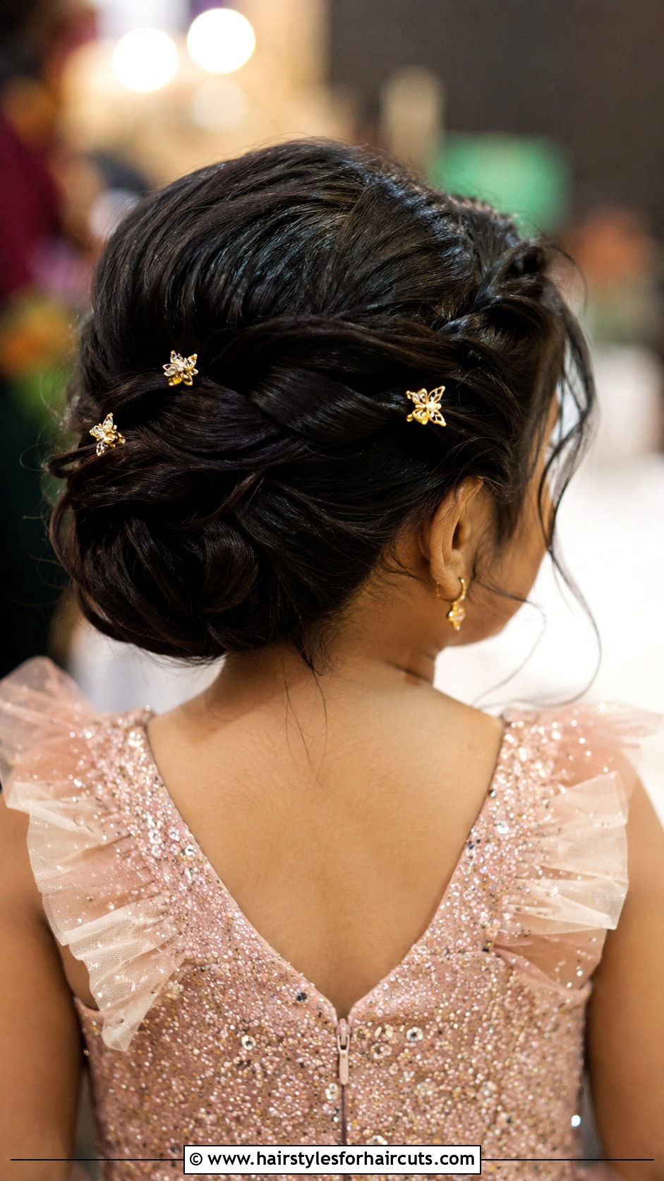 Twisted Low Bun With Accessories - 25 bun hairstyles for black hair little girl - 25 bun hairstyles for black hair little girl