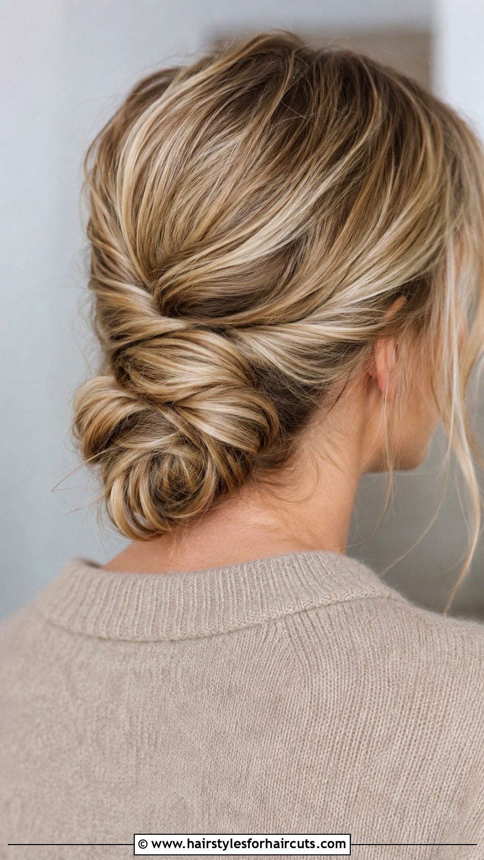 Twisted Low Chignon - 25 no heat hairstyles for long hair - 25 no heat hairstyles for long hair