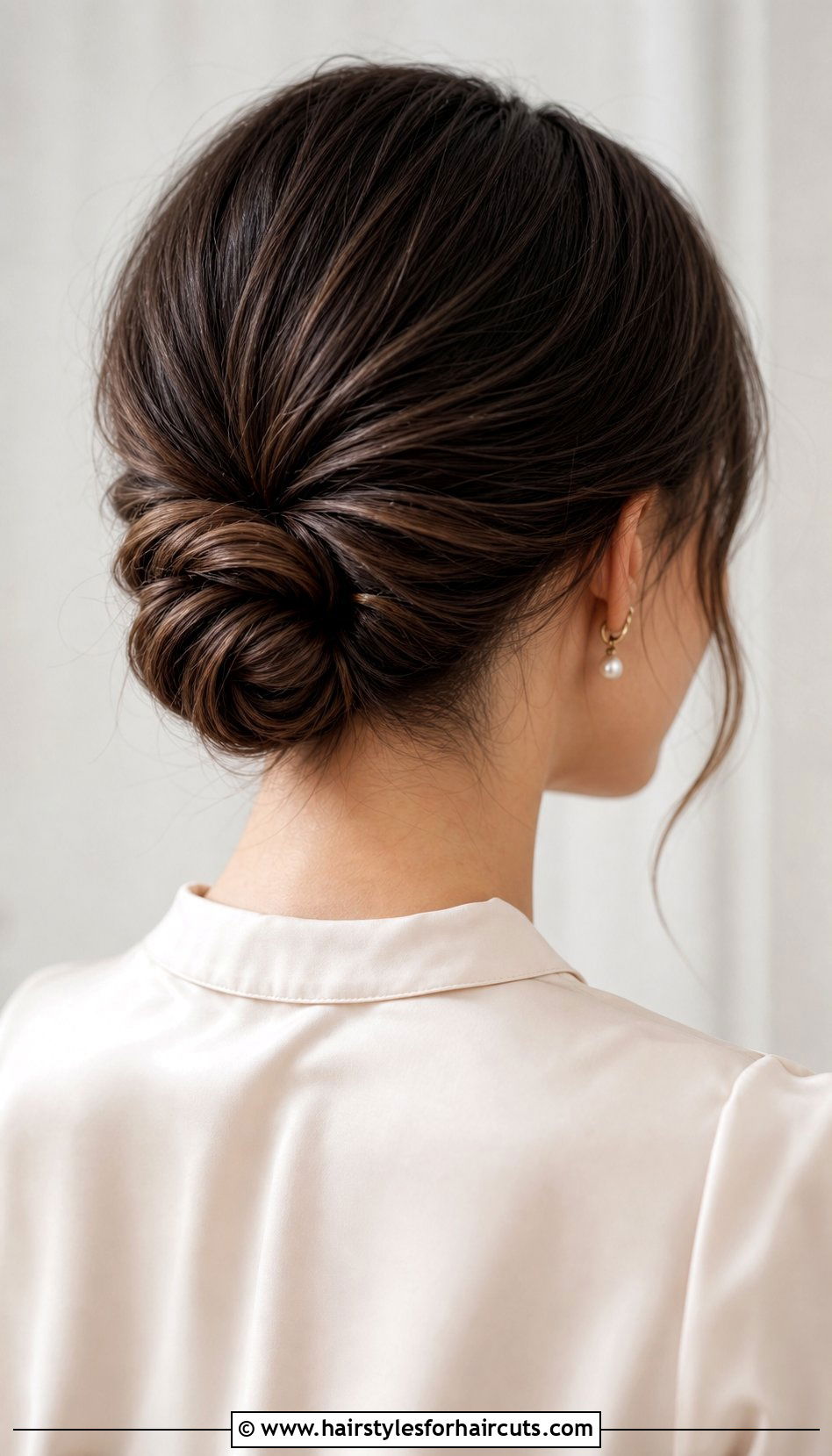 Twisted Low Chignon For Bob - 25 work hairstyles for short hair - 25 work hairstyles for short hair
