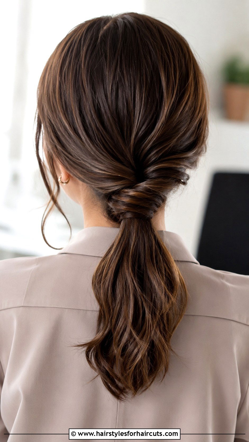 Twisted Low Ponytail - 25 elegant hairstyles for long hair - 25 elegant hairstyles for long hair
