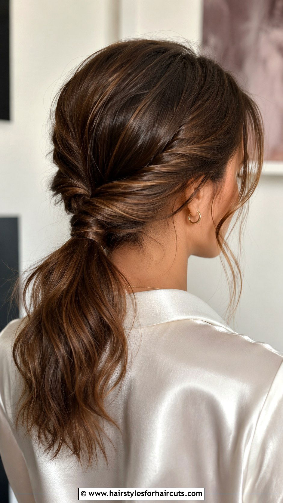 Twisted Low Ponytail - 25 dinner hairstyles for long hair - 25 dinner hairstyles for long hair
