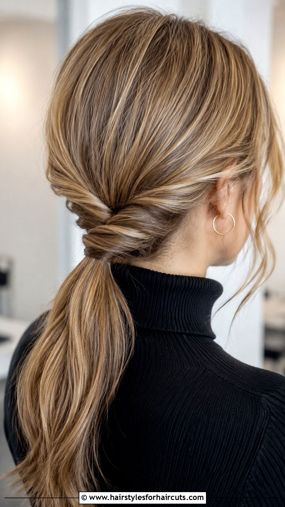 Twisted Low Ponytail - 25 diy hairstyles - 25 diy hairstyles