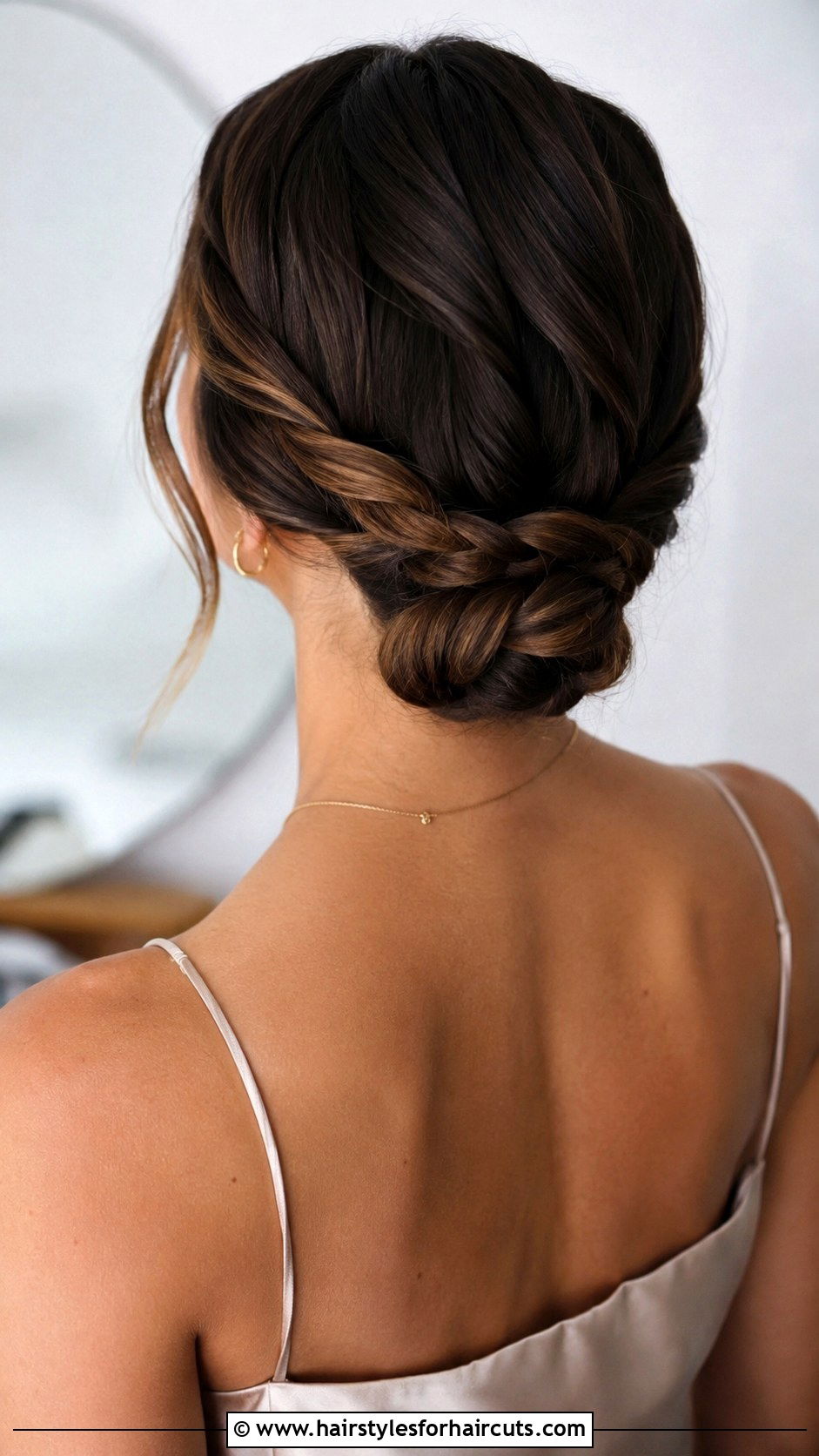 Twisted Low Updo - 25 protective hairstyles for straight hair - 25 protective hairstyles for straight hair