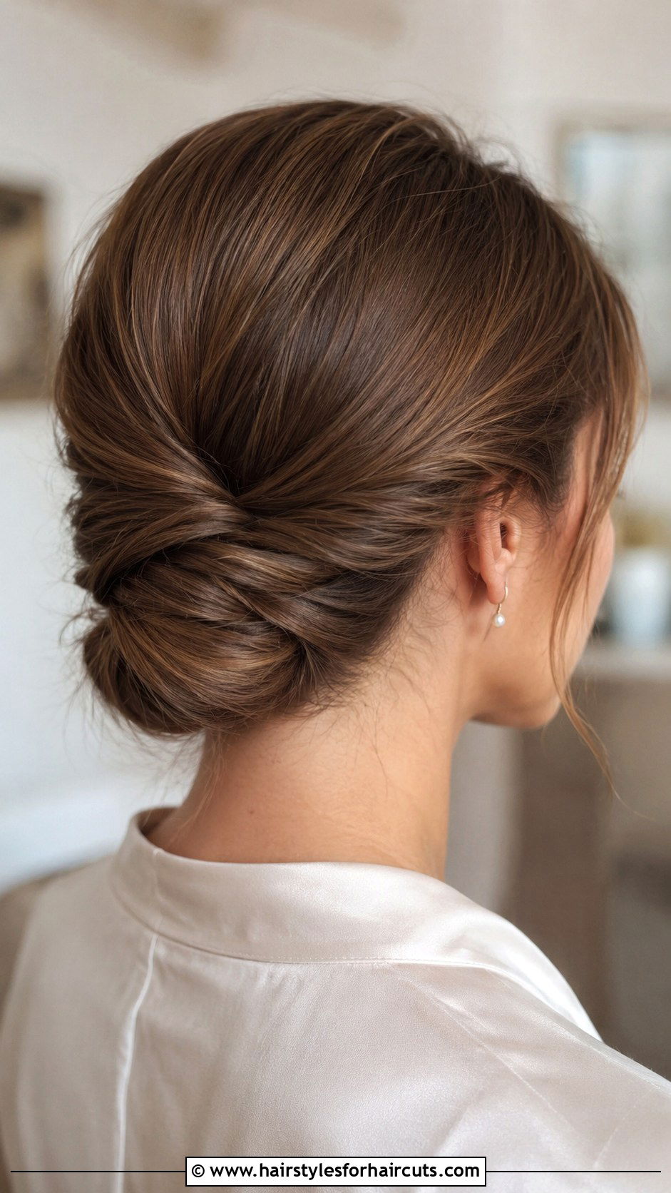 Twisted Low Updo - 25 quick easy hairstyles for shoulder length hair - 25 quick easy hairstyles for shoulder length hair