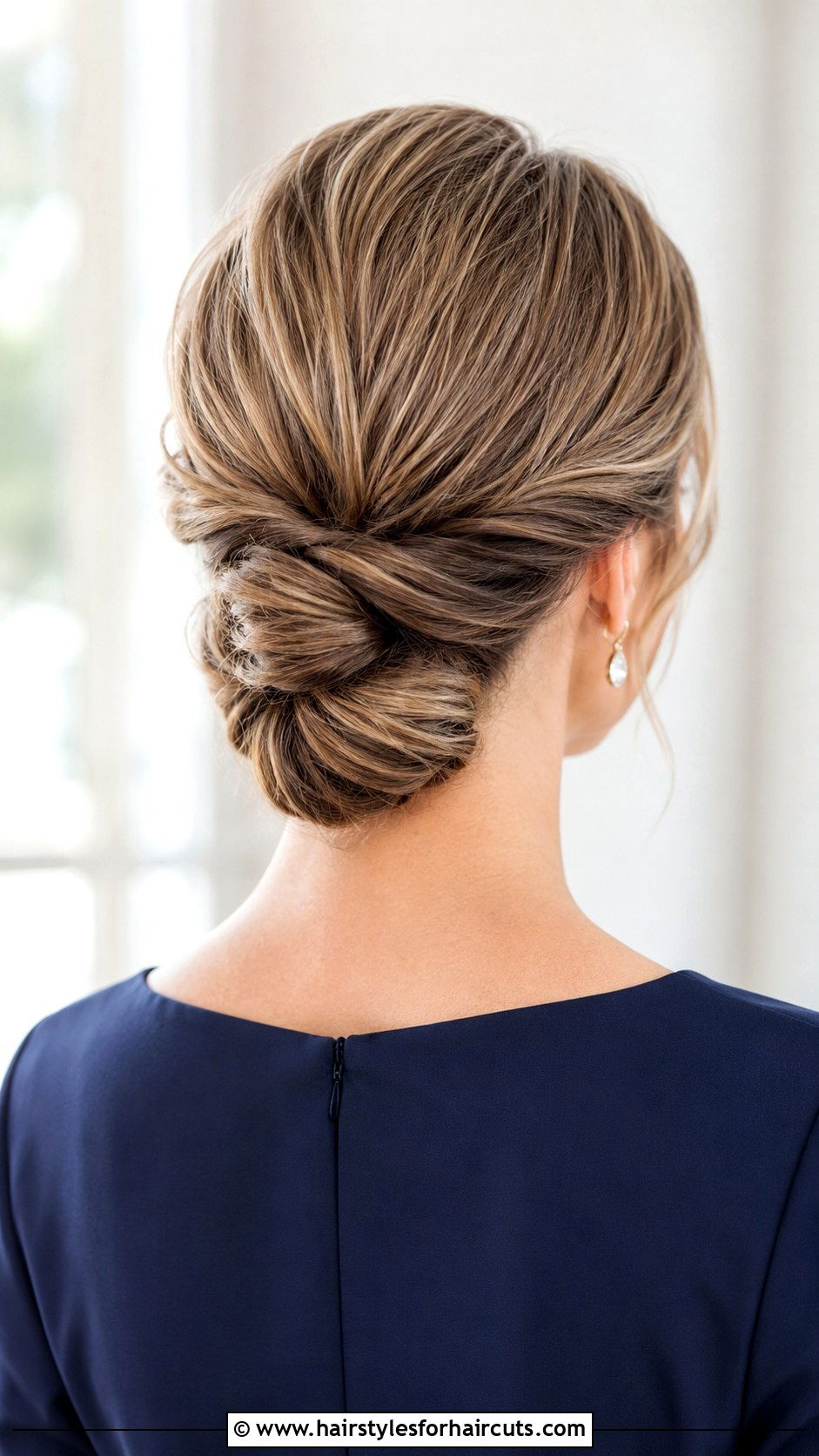 Twisted Low Updo - 25 easy hairstyles for medium hair for work - 25 easy hairstyles for medium hair for work