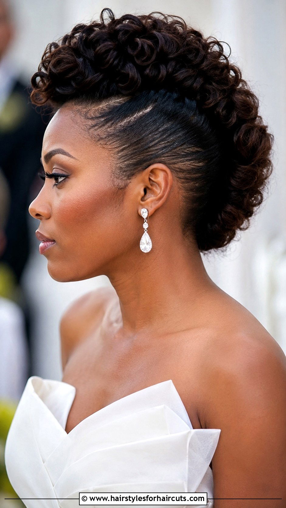 Twisted Mohawk Wedding Hairstyle - 25 elegant wedding hairstyles for natural black hair - 25 elegant wedding hairstyles for natural black hair