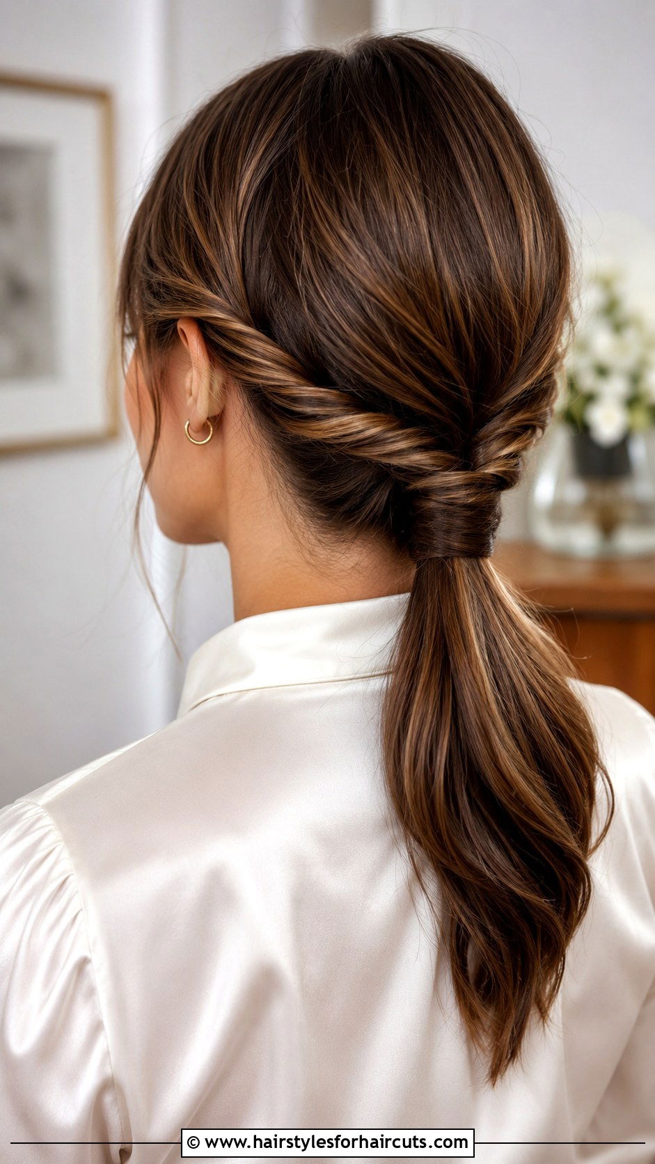 Twisted Rope Braid Low Ponytail - 25 graduation hairstyles for straight hair - 25 graduation hairstyles for straight hair