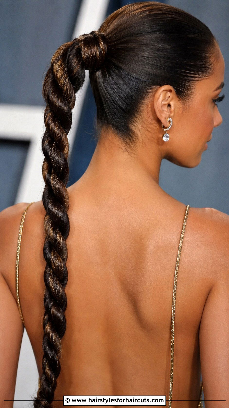 Twisted Rope Braid Ponytail - 25 hairstyles for evening gown - 25 hairstyles for evening gown