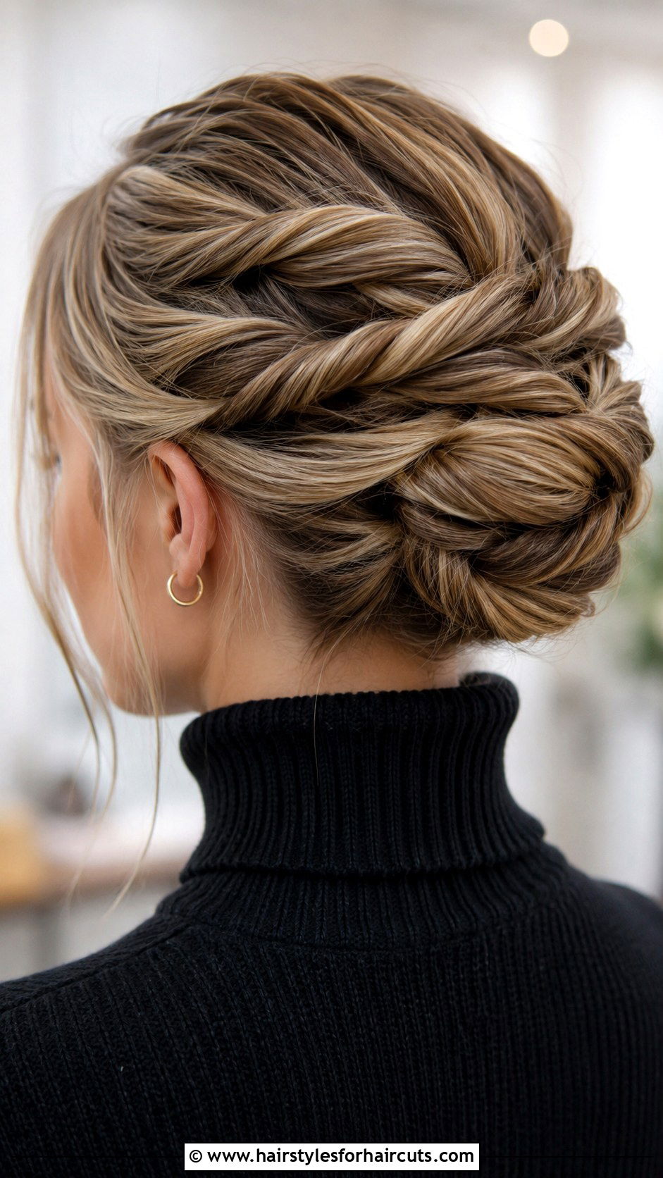 Twisted Rope Braid Updo - 25 cute hairstyles for medium length straight hair - 25 cute hairstyles for medium length straight hair