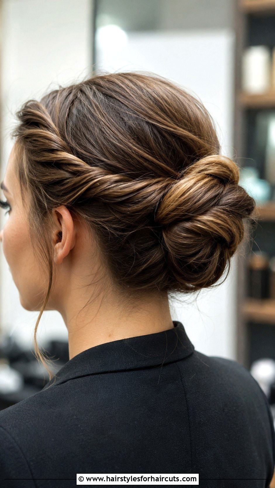 Twisted Rope Bun Updo - 25 long hairstyles up - 25 long hairstyles up