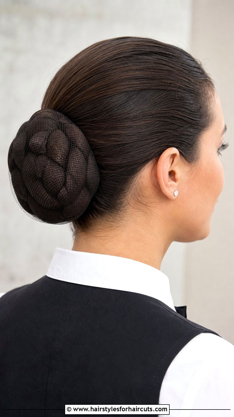 Twisted Rope Bun With Hair Net - 25 hair net hairstyles for work - 25 hair net hairstyles for work