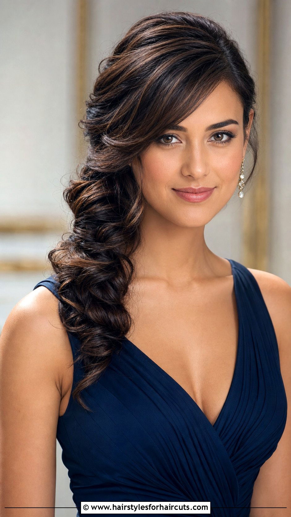 Twisted Rope Side Style With Side Bangs - 25 prom hairstyles for short hair with bangs - 25 prom hairstyles for short hair with bangs