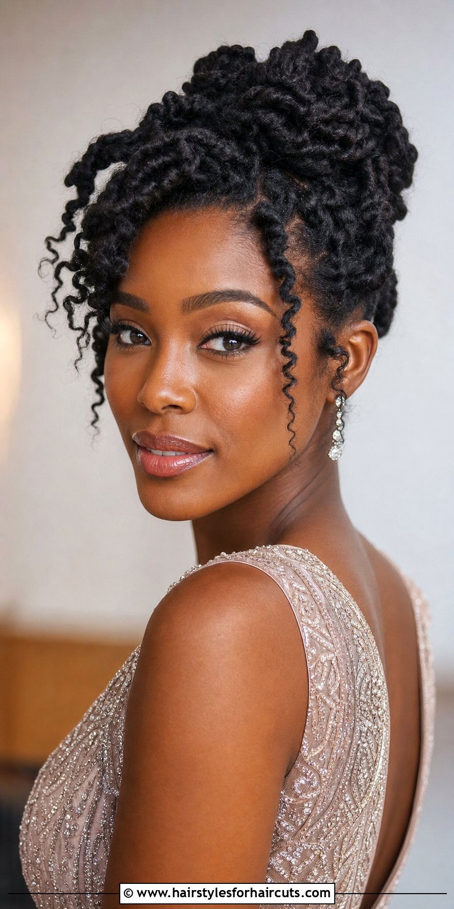 Twisted Short Updo - 25 short haircuts for round face black woman - 25 short haircuts for round face black woman