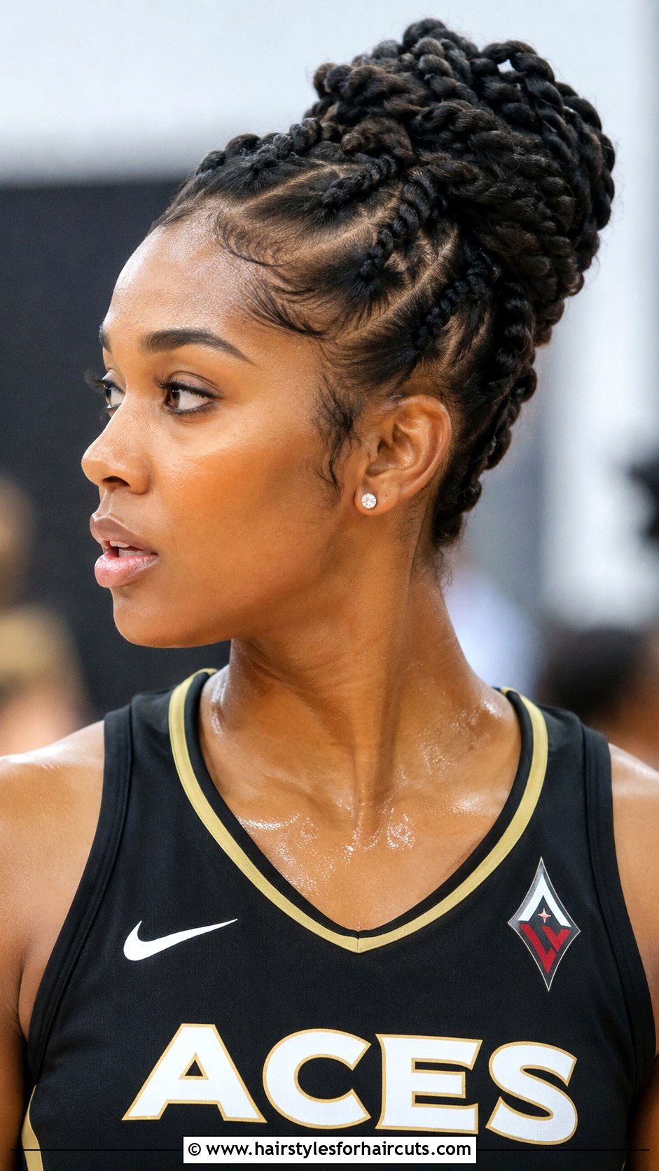 Twisted Updo Basketball Hairstyle - 25 basketball hairstyles - 25 basketball hairstyles