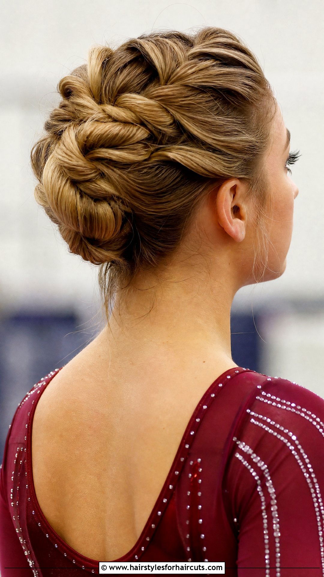 Twisted Updo Gymnastics Hair - 25 gymnastics hairstyles - 25 gymnastics hairstyles