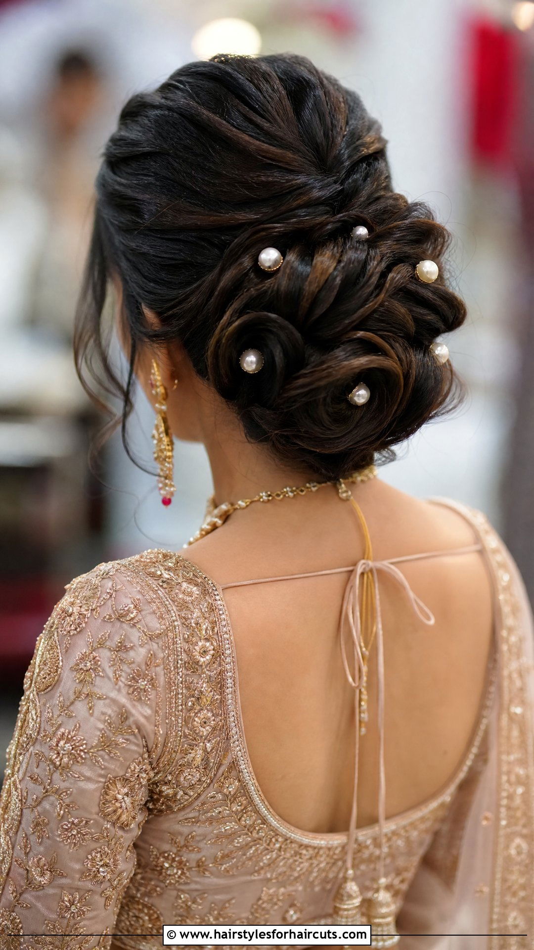 Twisted Updo Hairstyle For Lehenga - 25 hairstyles for lehenga - 25 hairstyles for lehenga