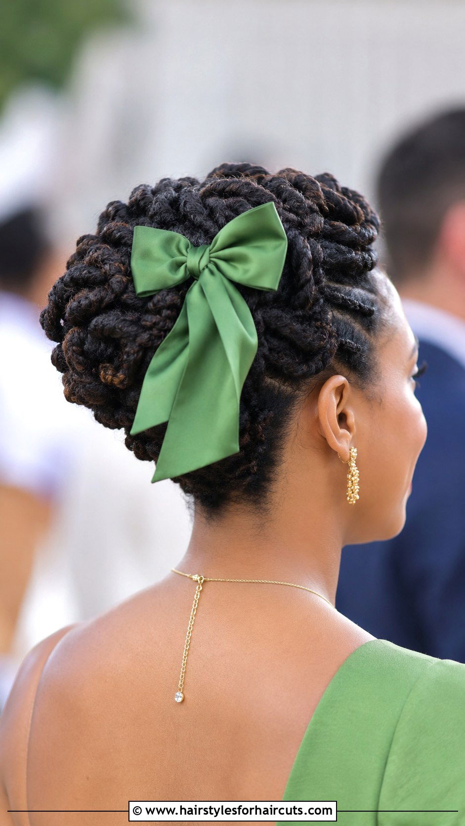 Twisted Updo With Bow - 25 bow hairstyles on black hair - 25 bow hairstyles on black hair