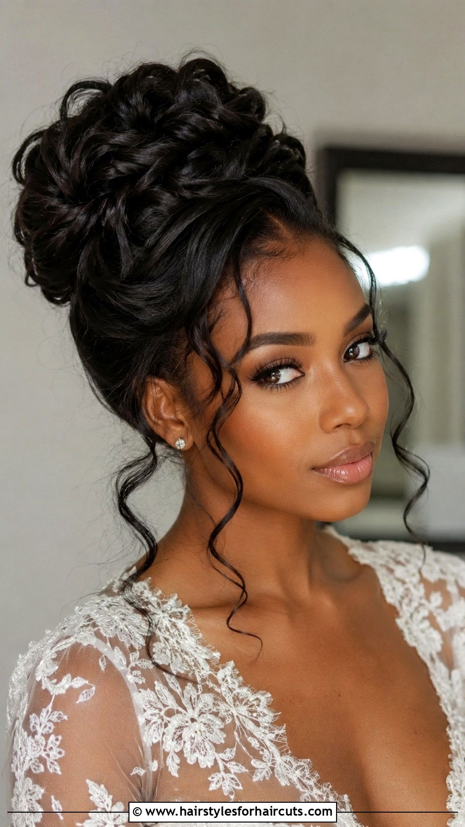 Twisted Updo With Face Framing Tendrils - 25 black hair no edges hairstyles - 25 black hair no edges hairstyles