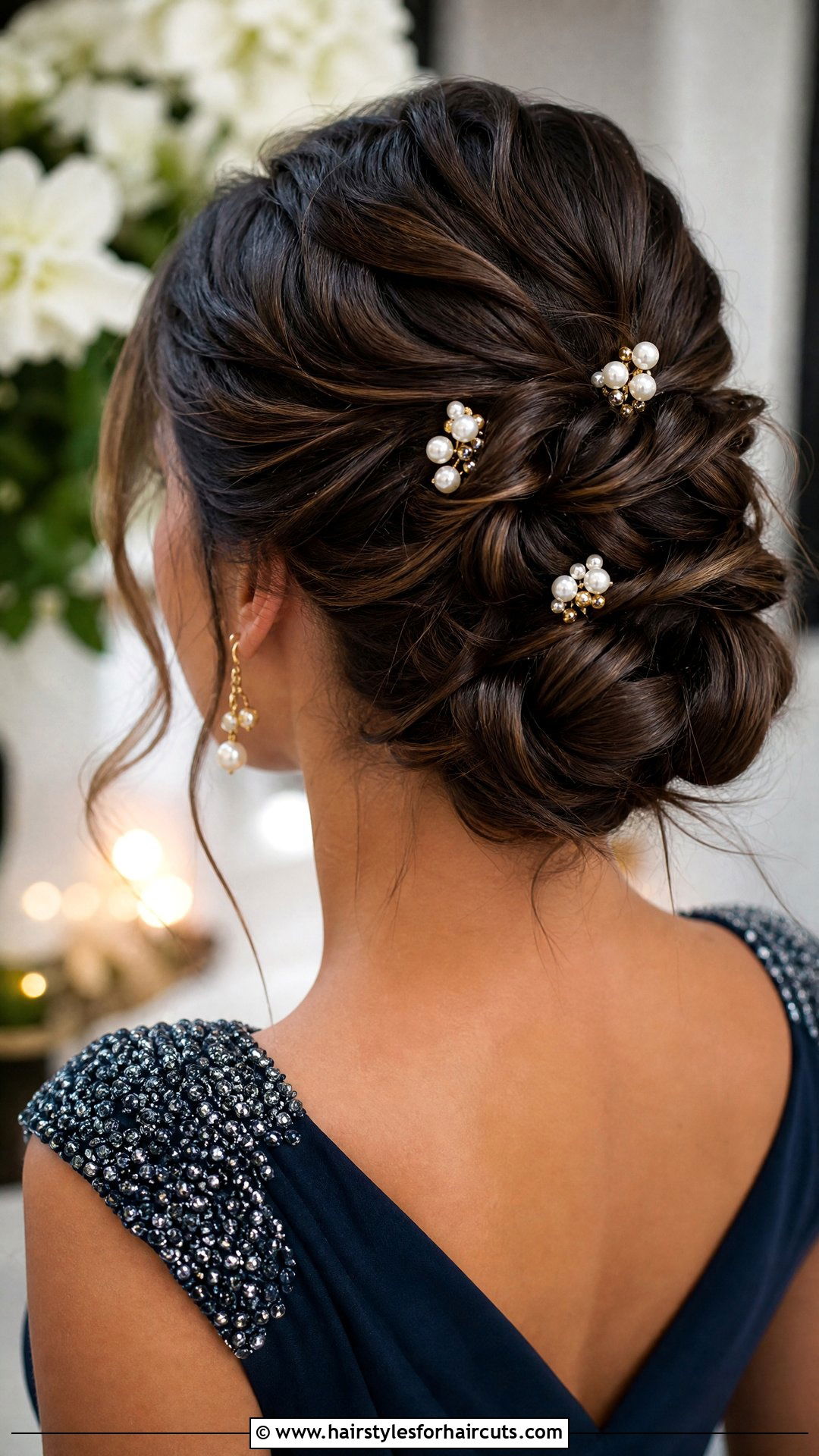 Twisted Updo With Pearl Accessories - 25 pearl hairstyles - 25 pearl hairstyles