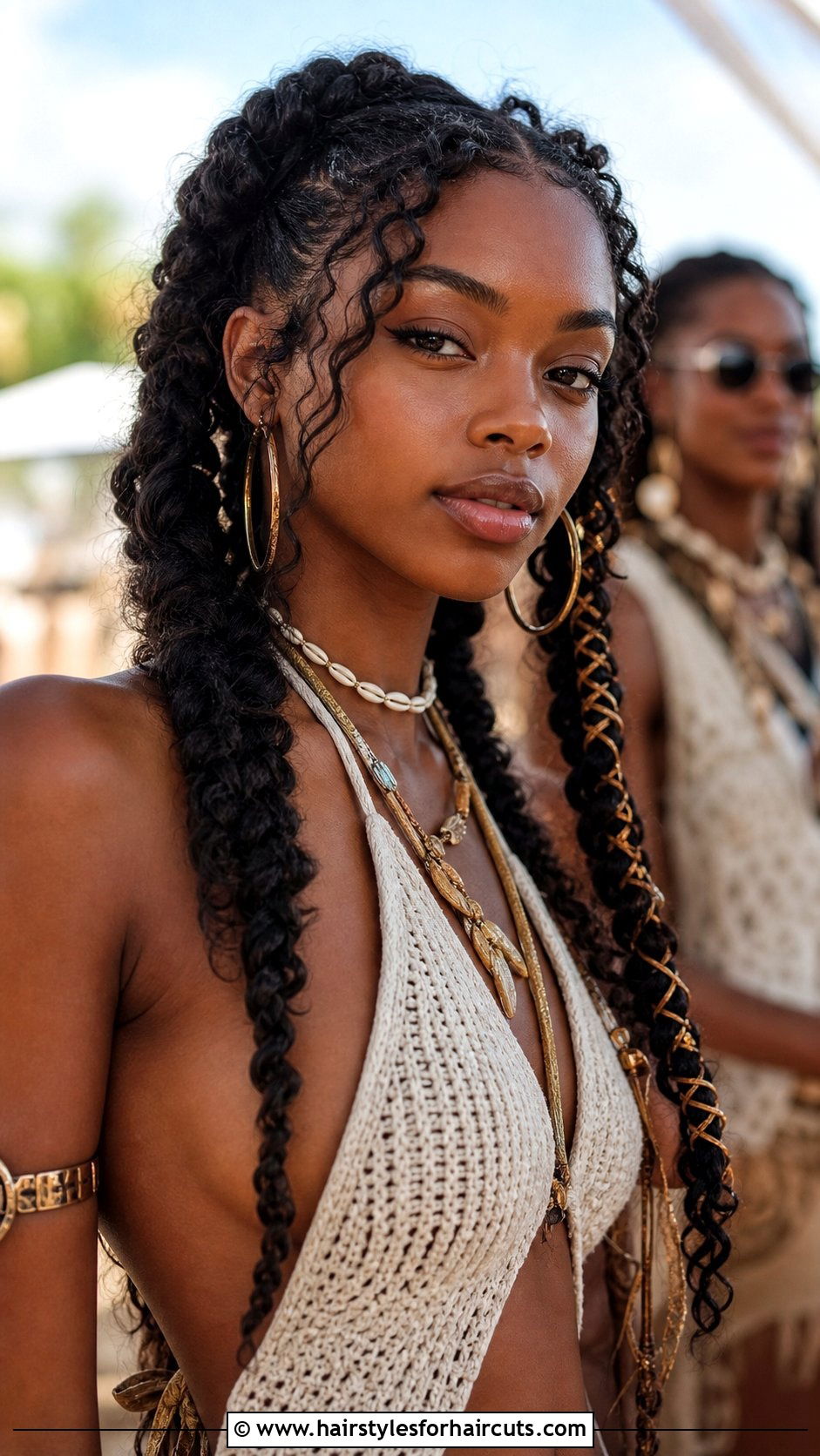 Two Braids With Curly Strings - 25 two braids hairstyles black hair - 25 two braids hairstyles, black hair