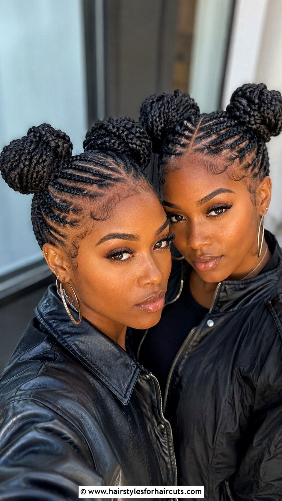 Two Buns With Cornrows - 25 double bun hairstyles black hair - 25 double bun hairstyles black hair