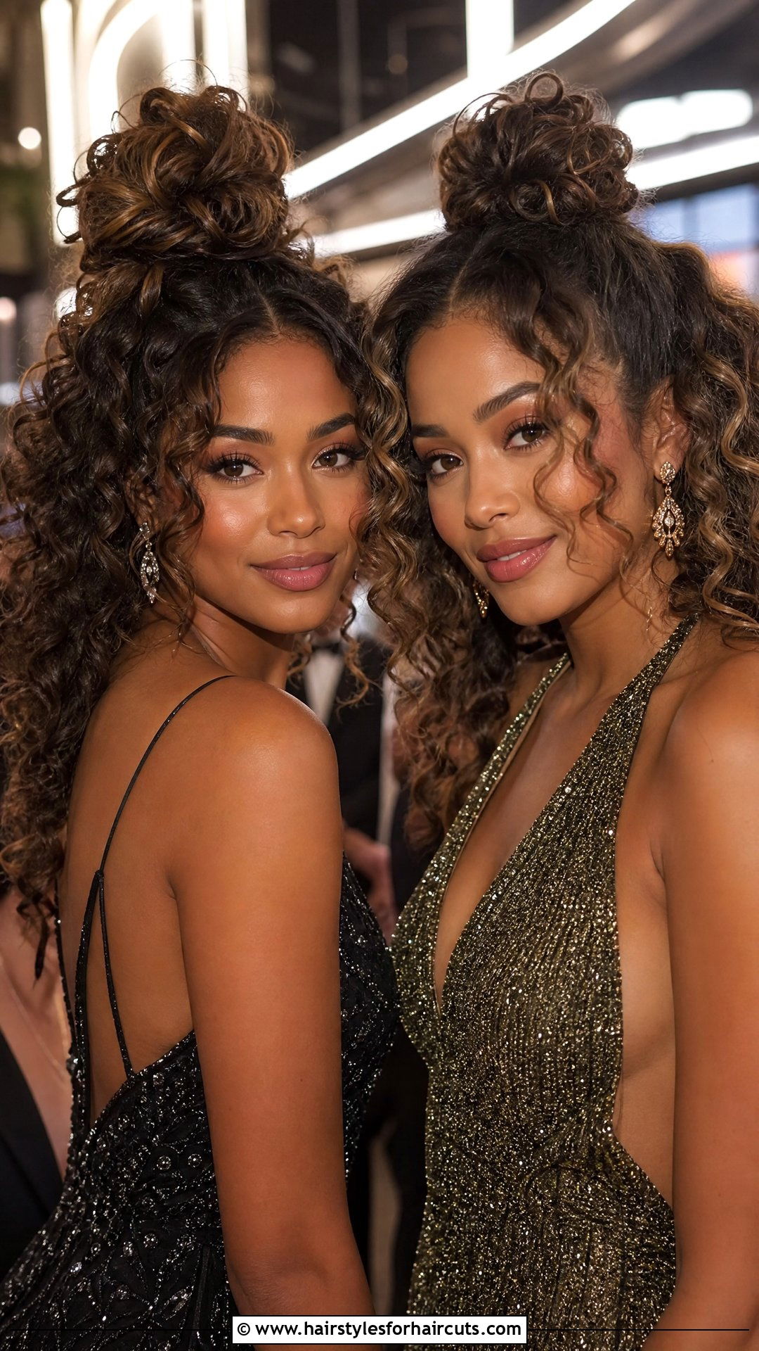 Two Buns With Voluminous Curls - 25 two buns hairstyles with hair down - 25 two buns hairstyles with hair down
