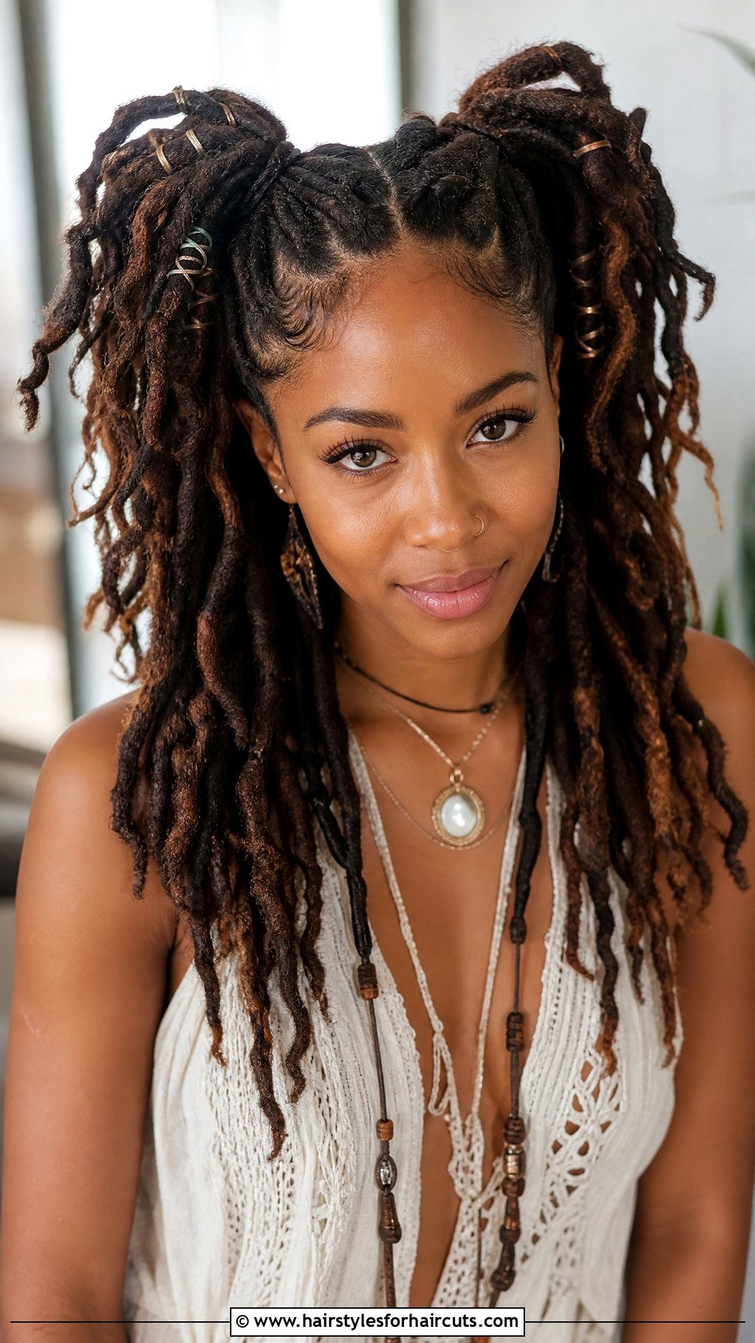 Two Butterfly Loc Ponytails - 25 two ponytail hairstyles for black hair - 25 two ponytail hairstyles for black hair