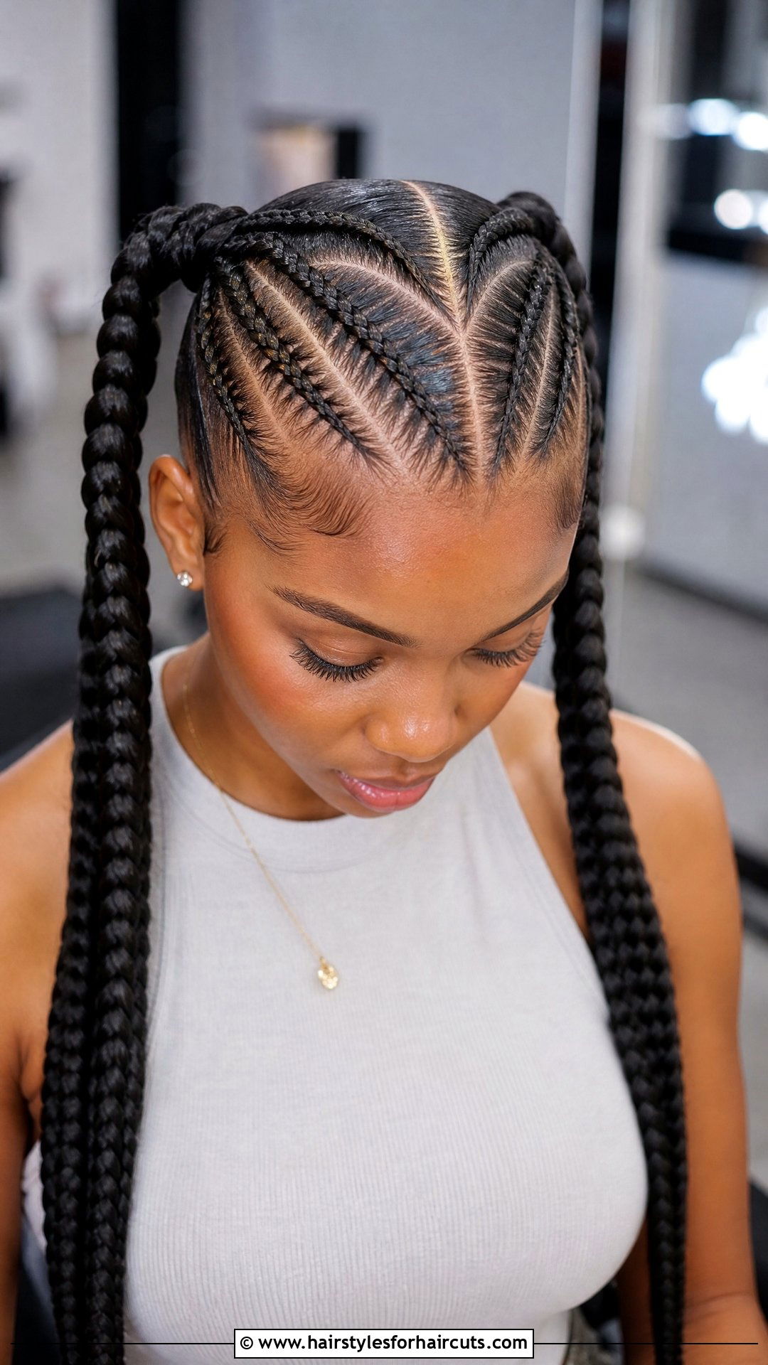 Two Cornrow Ponytails - 25 two ponytail hairstyles for black hair - 25 two ponytail hairstyles for black hair