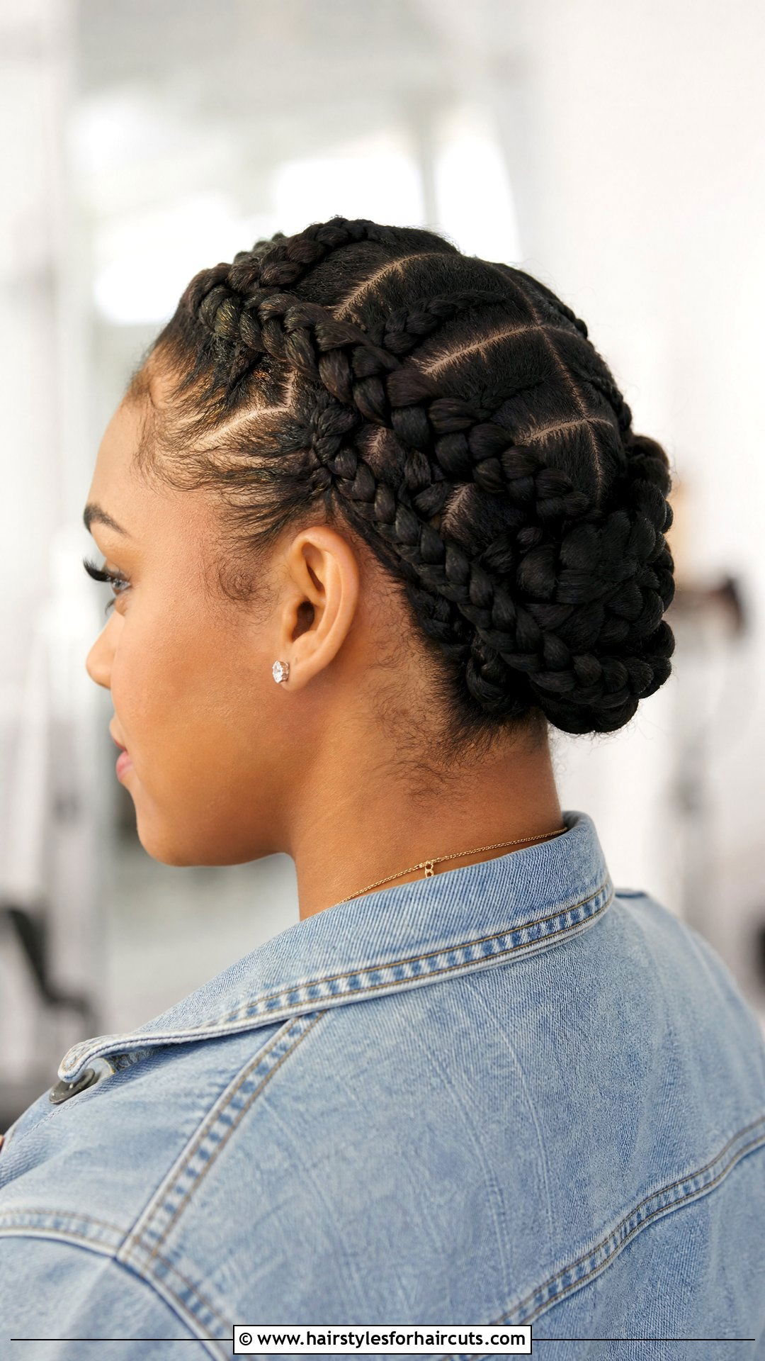 Two French Braids Pinned Up - 25 french braid updo hairstyles for black hair - 25 french braid updo hairstyles for black hair