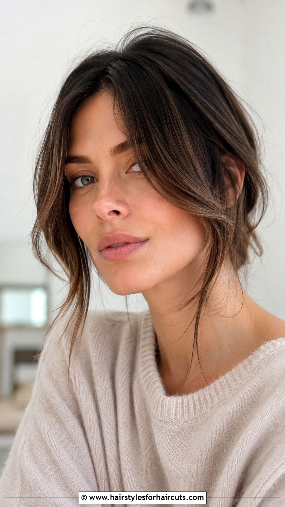 Two Front Strands With Middle Part Curtain Bangs - 25 two strands of hair in front hairstyles - 25 two strands of hair in front hairstyles