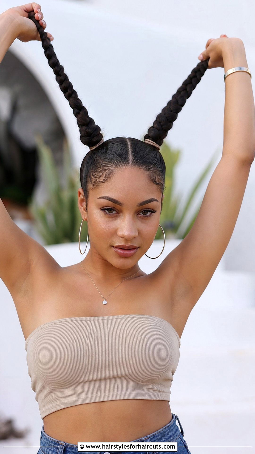 Two High Braided Ponytails - 25 two ponytail hairstyles for black hair - 25 two ponytail hairstyles for black hair