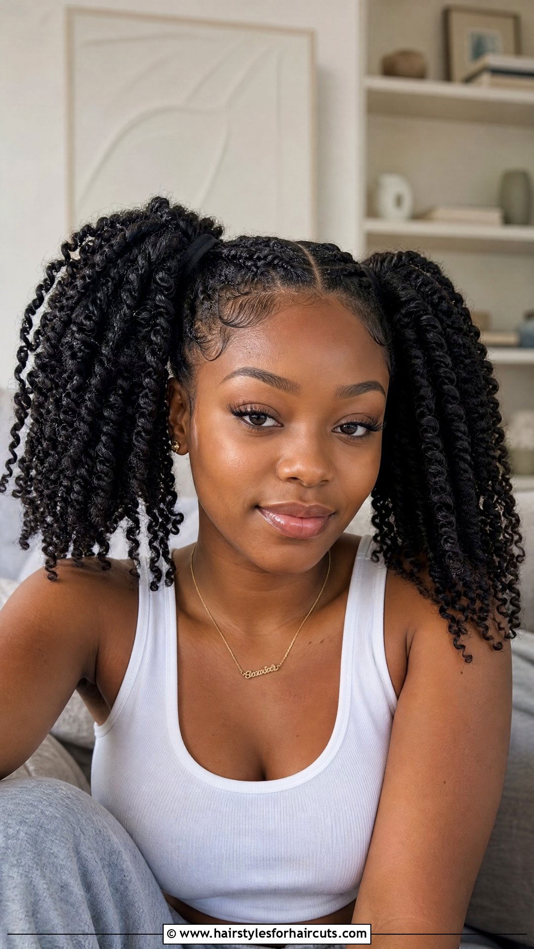 Two Kinky Twist Ponytails - 25 two ponytail hairstyles for black hair - 25 two ponytail hairstyles for black hair